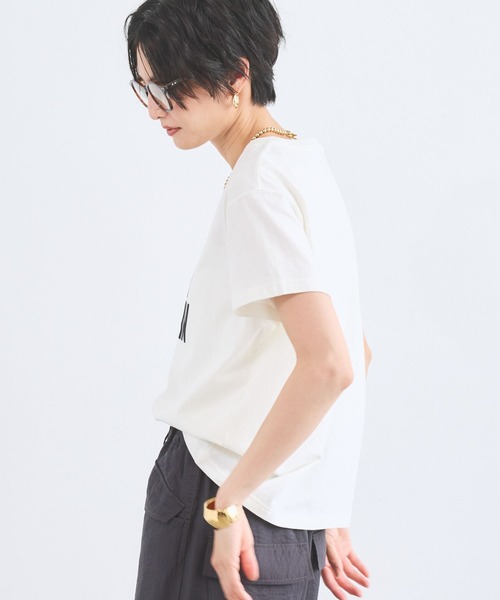 BARNYARDSTORM(バンヤードストーム)の「BARNYARDSTORM / フロッキーロゴT / マシンウォッシャブル(Tシャツ/カットソー・レディース・ベージュ/ネイビー/ホワイト・FREE)」の16枚目の写真