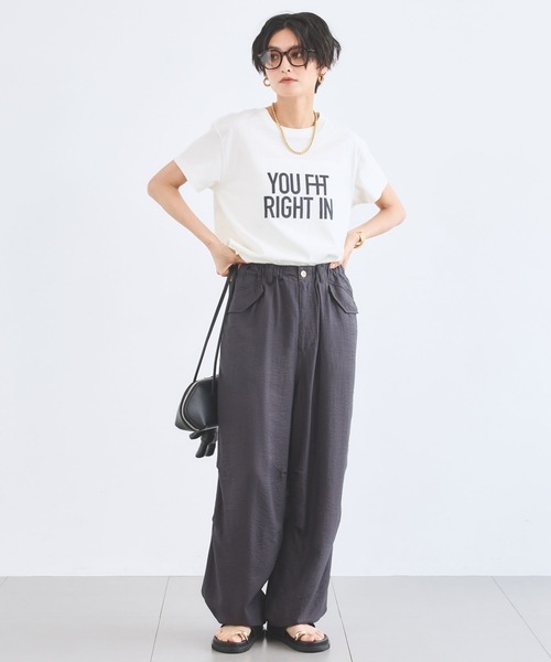 BARNYARDSTORM(バンヤードストーム)の「BARNYARDSTORM / フロッキーロゴT / マシンウォッシャブル(Tシャツ/カットソー・レディース・ベージュ/ネイビー/ホワイト・FREE)」の18枚目の写真