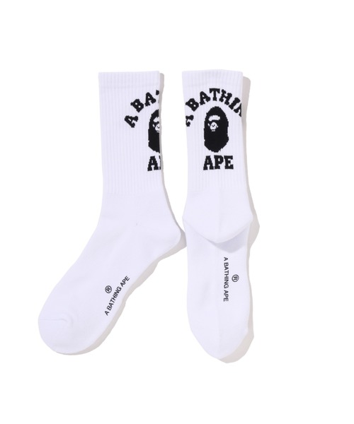 A BATHING APE(アベイシングエイプ)の「COLLEGE SOCKS UNDERWEAR(ソックス/靴下・レディース・ホワイト/ブラック/サックスブルー・SMALL)」の2枚目の写真