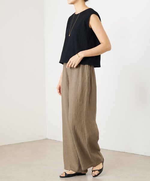 BEARDSLEY(ビアズリー)の「シャーリングジャガードノースリブラウス《15 quinze》【セットアップ】(シャツ/ブラウス・レディース・ブラック/ベージュ・FREE)」の13枚目の写真