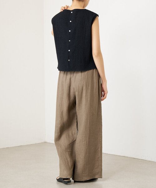 BEARDSLEY(ビアズリー)の「シャーリングジャガードノースリブラウス《15 quinze》【セットアップ】(シャツ/ブラウス・レディース・ブラック/ベージュ・FREE)」の14枚目の写真