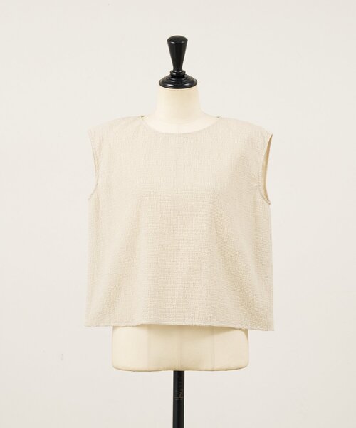 BEARDSLEY(ビアズリー)の「シャーリングジャガードノースリブラウス《15 quinze》【セットアップ】(シャツ/ブラウス・レディース・ブラック/ベージュ・FREE)」の18枚目の写真