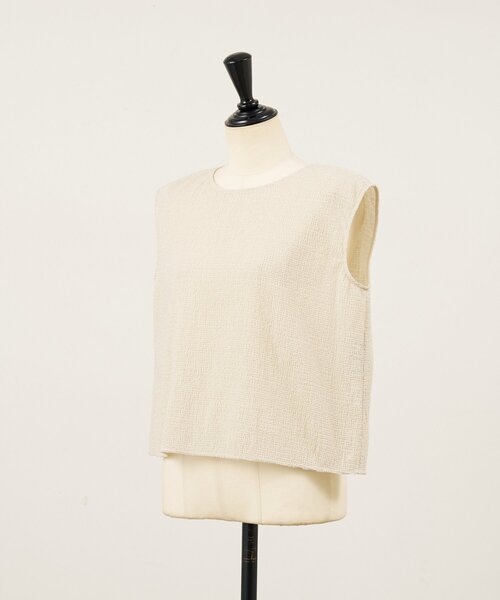 BEARDSLEY(ビアズリー)の「シャーリングジャガードノースリブラウス《15 quinze》【セットアップ】(シャツ/ブラウス・レディース・ブラック/ベージュ・FREE)」の19枚目の写真