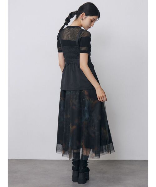 MURUA(ムルーア)の「ニュアンスプリントジャンパースカート 夏服(ジャンパースカート・レディース・その他2/グレー/ブラック・FREE)」の7枚目の写真