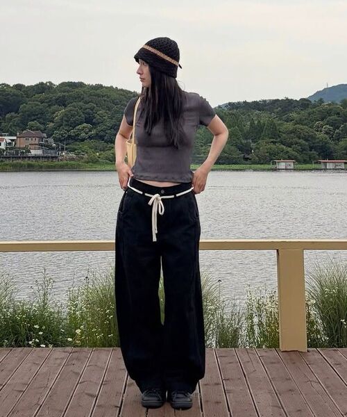 KNITTED(ニッティド)の「アウトストリングカーブドコットンバルーンパンツBLACK(その他パンツ・メンズ・その他・MEDIUM/LARGE/X-LARGE)」の10枚目の写真