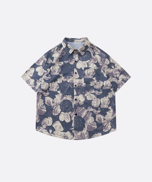 U:UME(ユーム)の「Flower Print Holiday Shirt(シャツ/ブラウス・メンズ・ブルー/アイボリー・XX-LARGE/X-LARGE/LARGE/MEDIUM)」の1枚目の写真
