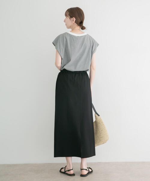 ITEMS URBANRESEARCH（アイテムズ アーバンリサーチ）の「カットタイトスカート（スカート・レディース・ベージュ/ブラック・FREE）」の7枚目の写真