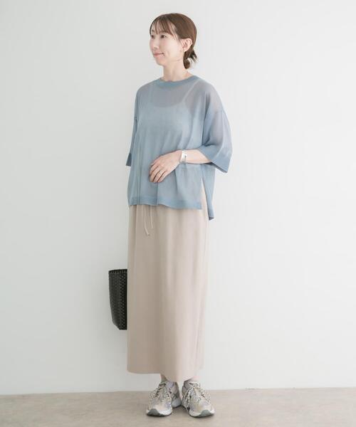 ITEMS URBANRESEARCH（アイテムズ アーバンリサーチ）の「カットタイトスカート（スカート・レディース・ベージュ/ブラック・FREE）」の12枚目の写真