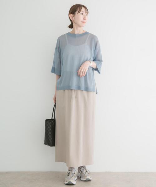 ITEMS URBANRESEARCH（アイテムズ アーバンリサーチ）の「カットタイトスカート（スカート・レディース・ベージュ/ブラック・FREE）」の13枚目の写真