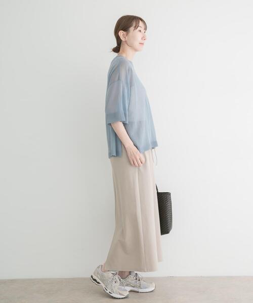 ITEMS URBANRESEARCH（アイテムズ アーバンリサーチ）の「カットタイトスカート（スカート・レディース・ベージュ/ブラック・FREE）」の14枚目の写真
