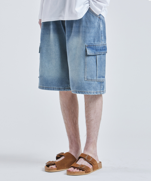 VTWO(ブイツー)の「バンディングカーゴバミューダデニムパンツ (BLUE)(その他パンツ・メンズ・その他・SMALL/MEDIUM/LARGE)」の2枚目の写真