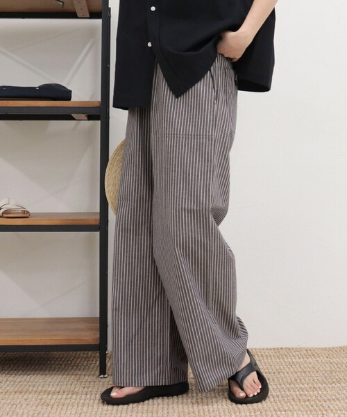 GEVACO(ゲバコ)の「【GEVACO/ゲバコ】コットンリネンイージーパンツ(その他パンツ・レディース・グレー/レッド/ブルー系その他/グリーン/ブラック系その他/ブラック・36/38)」の1枚目の写真