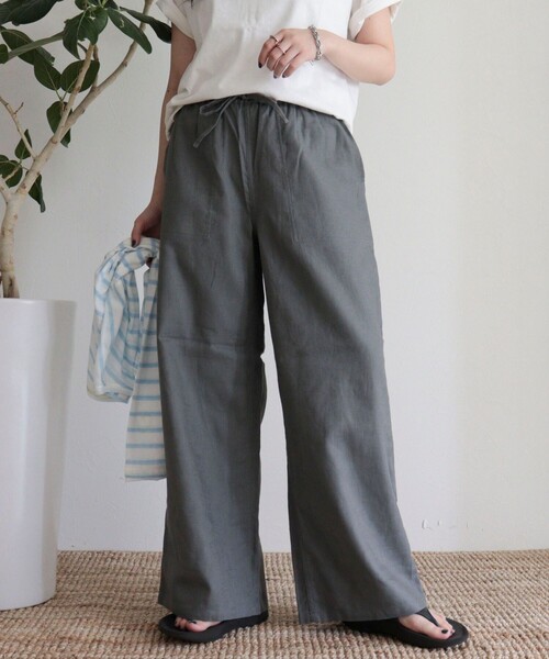 GEVACO(ゲバコ)の「【GEVACO/ゲバコ】コットンリネンイージーパンツ(その他パンツ・レディース・グレー/レッド/ブルー系その他/グリーン/ブラック系その他/ブラック・36/38)」の8枚目の写真