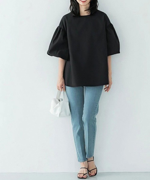 Flugge（フラッジー）の「ボリュームスリーブブラウス（シャツ/ブラウス・レディース・ブラック/アイボリー・LARGE/MEDIUM）」の3枚目の写真