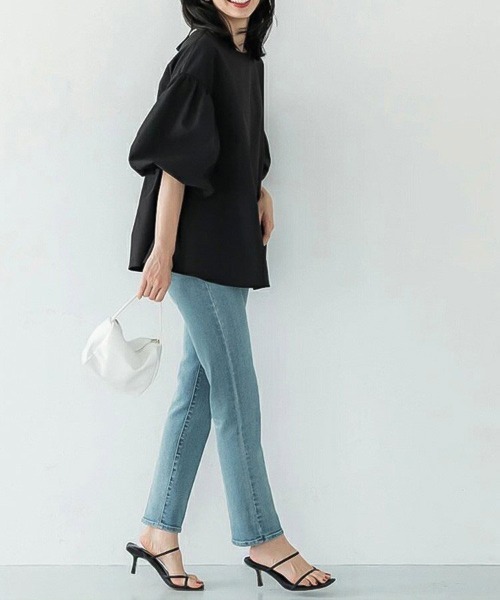 Flugge（フラッジー）の「ボリュームスリーブブラウス（シャツ/ブラウス・レディース・ブラック/アイボリー・LARGE/MEDIUM）」の7枚目の写真