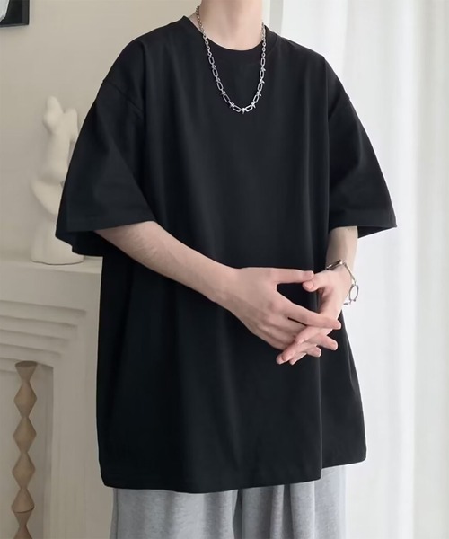 WESTBOY(ウエストボーイ)の「Y2K オーバーサイズ ベーシックTシャツ WO26S16TP35(Tシャツ/カットソー・メンズ・ホワイト/ブラック・L/M/XL)」の1枚目の写真