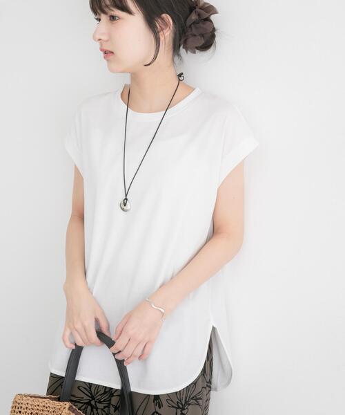 ITEMS URBANRESEARCH(アイテムズ アーバンリサーチ)の「カノコノースリーブカットソー(Tシャツ/カットソー・レディース・ネイビー/ホワイト/ミント・FREE)」の1枚目の写真