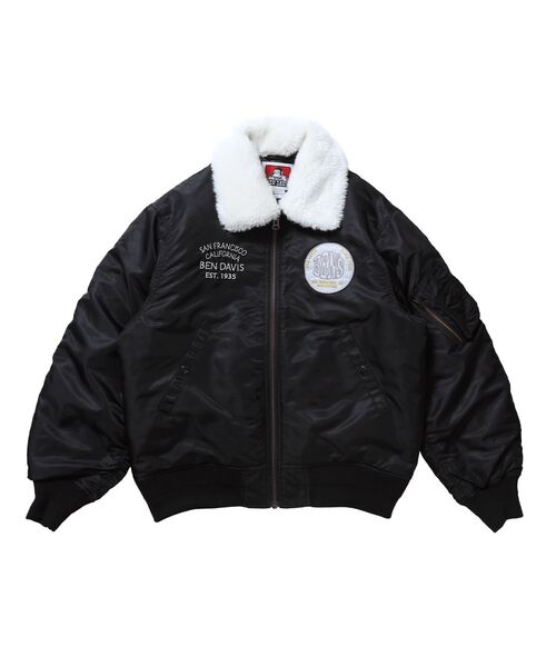 BEN DAVIS（ベンデイビス）の「【BEN DAVIS（ベンデイビス）】SOUVENIR EMB FLIGHT JACKET / スーベニアジャケット フライトジャケット 刺繍 ワッペン 着脱ボア衿 アウター ユ（ブルゾン・メンズ・ブラック/カーキ・MEDIUM/X-LARGE/LARGE）」の9枚目の写真