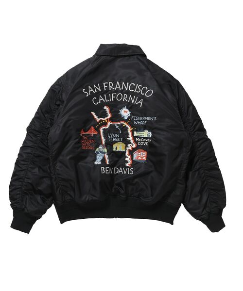 BEN DAVIS（ベンデイビス）の「【BEN DAVIS（ベンデイビス）】SOUVENIR EMB FLIGHT JACKET / スーベニアジャケット フライトジャケット 刺繍 ワッペン 着脱ボア衿 アウター ユ（ブルゾン・メンズ・ブラック/カーキ・MEDIUM/X-LARGE/LARGE）」の12枚目の写真