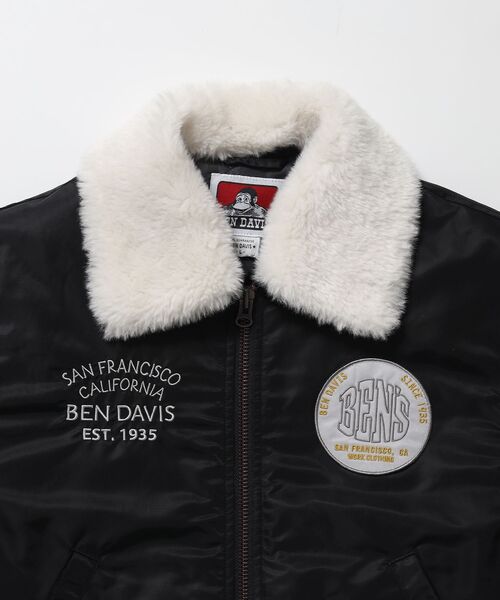 BEN DAVIS（ベンデイビス）の「【BEN DAVIS（ベンデイビス）】SOUVENIR EMB FLIGHT JACKET / スーベニアジャケット フライトジャケット 刺繍 ワッペン 着脱ボア衿 アウター ユ（ブルゾン・メンズ・ブラック/カーキ・MEDIUM/X-LARGE/LARGE）」の13枚目の写真