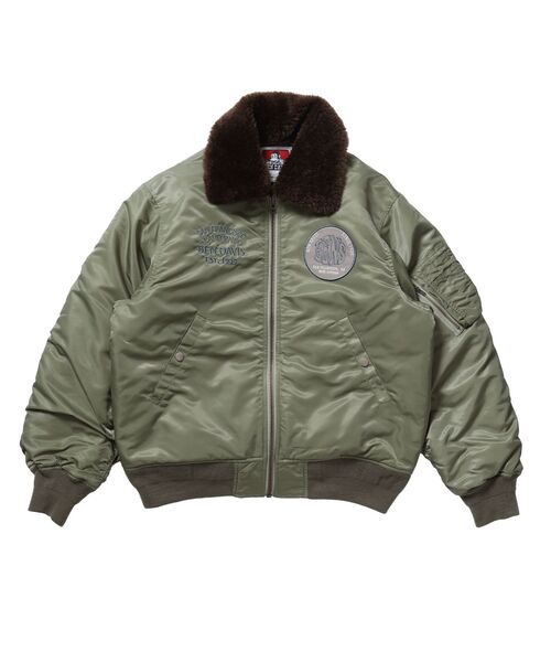 BEN DAVIS（ベンデイビス）の「【BEN DAVIS（ベンデイビス）】SOUVENIR EMB FLIGHT JACKET / スーベニアジャケット フライトジャケット 刺繍 ワッペン 着脱ボア衿 アウター ユ（ブルゾン・メンズ・ブラック/カーキ・MEDIUM/X-LARGE/LARGE）」の20枚目の写真