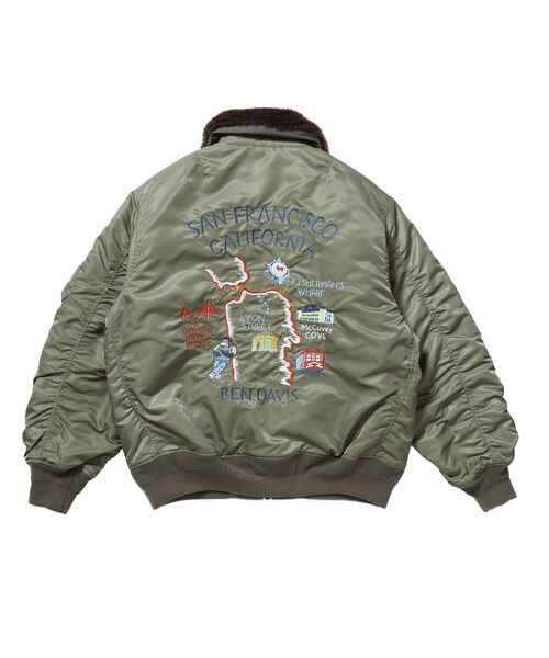 BEN DAVIS（ベンデイビス）の「【BEN DAVIS（ベンデイビス）】SOUVENIR EMB FLIGHT JACKET / スーベニアジャケット フライトジャケット 刺繍 ワッペン 着脱ボア衿 アウター ユ（ブルゾン・メンズ・ブラック/カーキ・MEDIUM/X-LARGE/LARGE）」の21枚目の写真