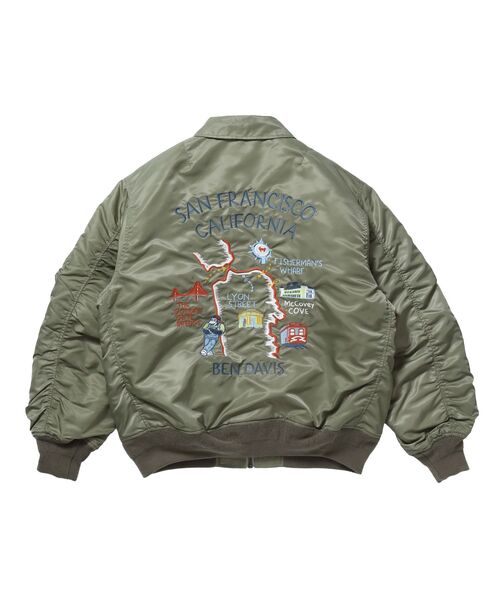 BEN DAVIS（ベンデイビス）の「【BEN DAVIS（ベンデイビス）】SOUVENIR EMB FLIGHT JACKET / スーベニアジャケット フライトジャケット 刺繍 ワッペン 着脱ボア衿 アウター ユ（ブルゾン・メンズ・ブラック/カーキ・MEDIUM/X-LARGE/LARGE）」の22枚目の写真