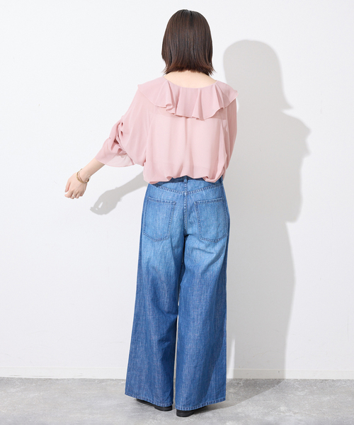 SLOBE IENA(スローブイエナ)の「シアーラッフルブラウス(シャツ/ブラウス・レディース・ピンク/ブラウン/ブラック・FREE)」の22枚目の写真