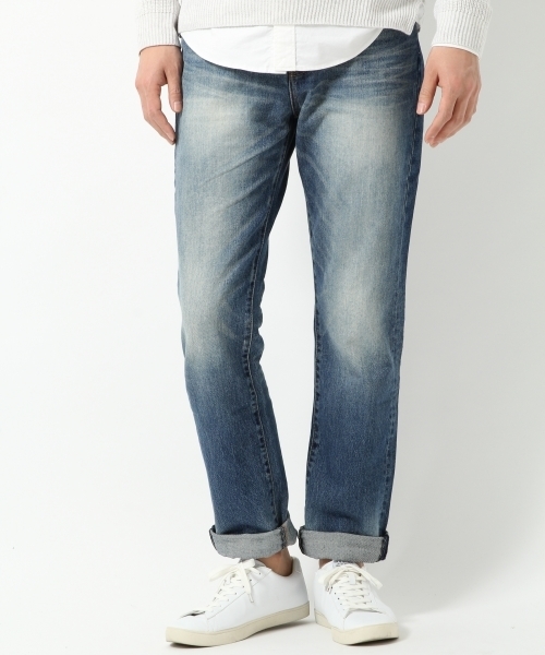 GLOBAL WORK（グローバルワーク）の「【OCEANS5月号掲載】ＣＯＮＥダメージデニム/569133（デニムパンツ・メンズ・ネイビー/ブルー/ライトブルー・X-LARGE/SMALL/MEDIUM/LARGE）」の3枚目の写真