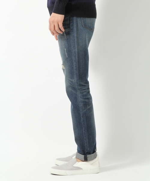 GLOBAL WORK（グローバルワーク）の「【OCEANS5月号掲載】ＣＯＮＥダメージデニム/569133（デニムパンツ・メンズ・ネイビー/ブルー/ライトブルー・X-LARGE/SMALL/MEDIUM/LARGE）」の7枚目の写真