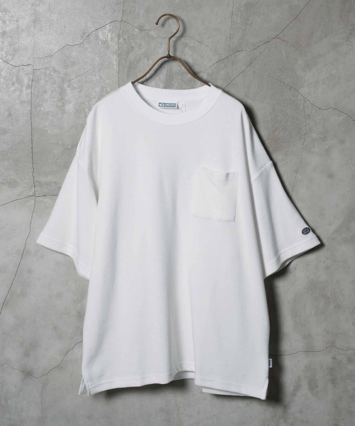 jiggys shop(ジギーズショップ)の「吸水速乾 COOLMAX ポケット付き オーバーサイズ Tシャツ(Tシャツ/カットソー・メンズ・オートミール/ベージュ系その他/ブルー系その他/ホワイト/ブラック/ネイビー/ピンクベージュ/スミクロ・MEDIUM/LARGE/X-LARGE)」の12枚目の写真