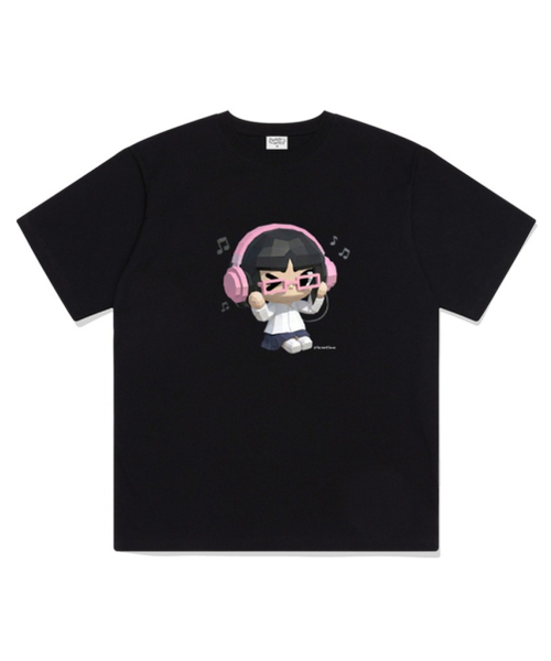 THEMORFHOUSE(ザモーフハウス)の「3Dミュージックガールオーバーサイズ半袖Tシャツブラック(Tシャツ/カットソー・レディース・その他・SMALL/MEDIUM/LARGE)」の1枚目の写真