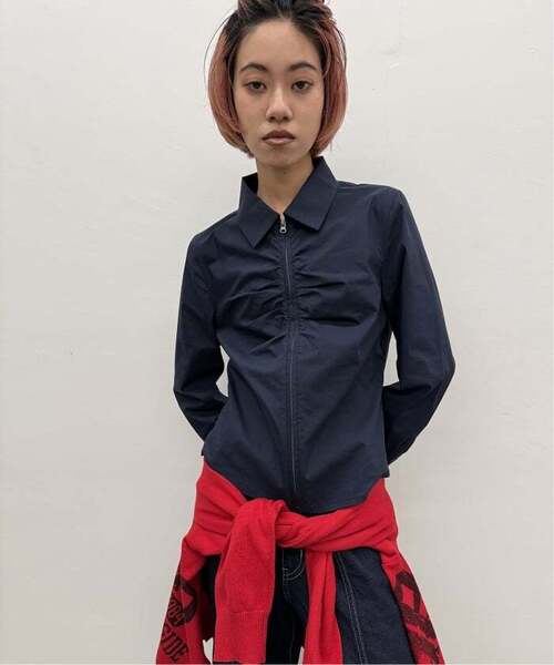 Oriens JOURNAL STANDARD(オリエンス ジャーナルスタンダード)の「《追加》フロントジップギャザーシャツ(シャツ/ブラウス・レディース・ネイビー/ブラック系その他/ベージュ・FREE)」の20枚目の写真