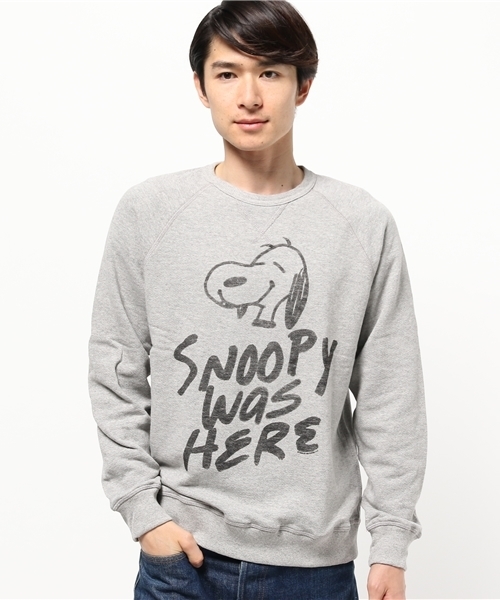 JUNK FOOD(ジャンクフード)の「スヌーピー/SNOOPY WAS HERE トレーナー(スウェット・メンズ・トップグレー・SMALL)」の1枚目の写真