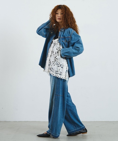 ROSE BUD(ローズバッド)の「CREOLME/BARREL FIT DENIM PANTS(デニムパンツ・レディース・ブラック/ライトインディゴブルー・S/M)」の8枚目の写真