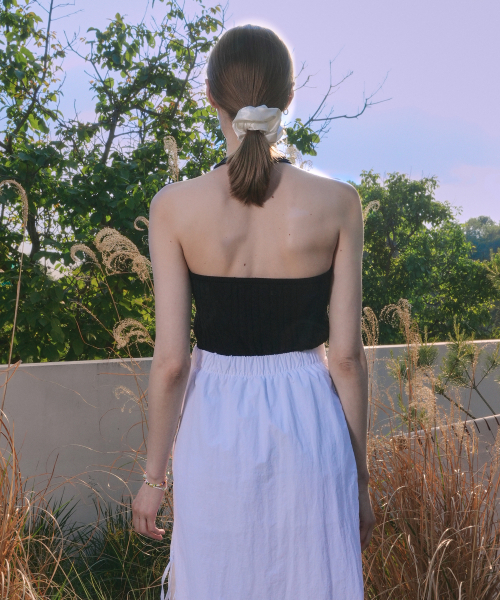 VLETI(ブレッティ)の「Halter Neck Cable Detail Linen Knit Sleeveless (black)(Tシャツ/カットソー・レディース・ブラック・FREE)」の2枚目の写真