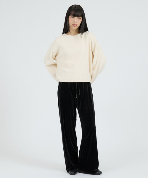 Healthknit(ヘルスニット)の「【Healthknit/ヘルスニット】サーマルキング ハニカムクロップドクルー/(Tシャツ/カットソー・レディース・ボルドー/オフホワイト/ブラック・フリー)」の4枚目の写真