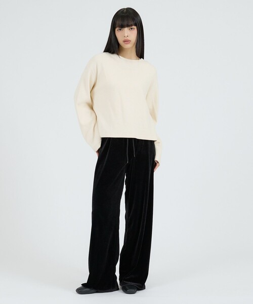 Healthknit(ヘルスニット)の「【Healthknit/ヘルスニット】サーマルキング ハニカムクロップドクルー/(Tシャツ/カットソー・レディース・ボルドー/オフホワイト/ブラック・フリー)」の5枚目の写真