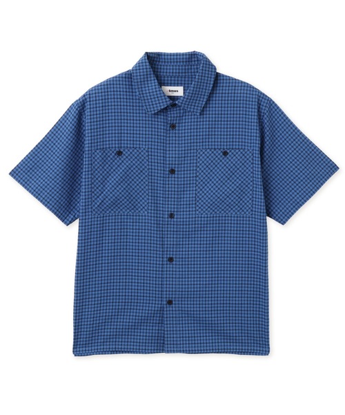 atmos pink(アトモスピンク)の「atmos pink Check Short Sleeve Shirt / アトモス ピンク チェック ショート スリーブ シャツ(シャツ/ブラウス・レディース・ホワイト/ブルー・FREE)」の2枚目の写真