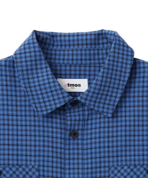 atmos pink(アトモスピンク)の「atmos pink Check Short Sleeve Shirt / アトモス ピンク チェック ショート スリーブ シャツ(シャツ/ブラウス・レディース・ホワイト/ブルー・FREE)」の3枚目の写真
