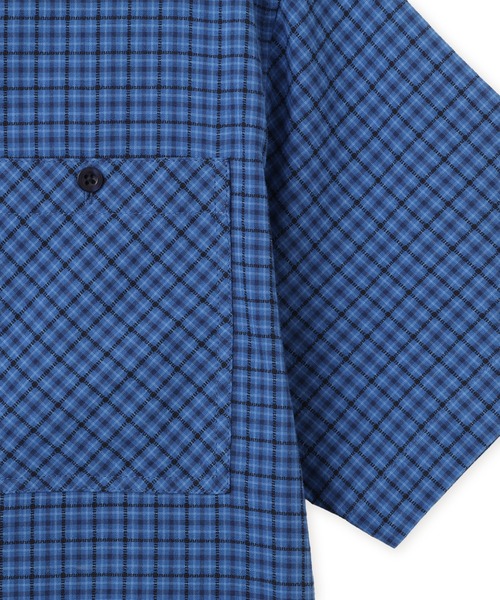 atmos pink(アトモスピンク)の「atmos pink Check Short Sleeve Shirt / アトモス ピンク チェック ショート スリーブ シャツ(シャツ/ブラウス・レディース・ホワイト/ブルー・FREE)」の4枚目の写真