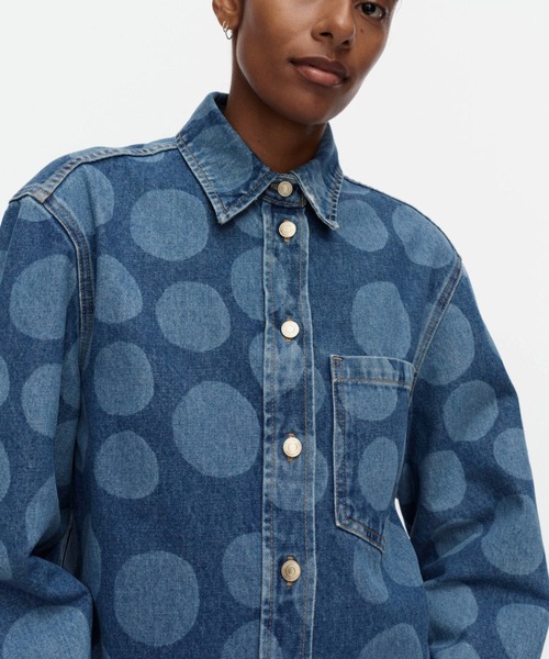 marimekko（マリメッコ）の「【一部店舗・オンラインストア限定】【Maridenim】 Vaihe Petrooli / shirt（シャツ/ブラウス・レディース・インディゴブルー・36/34/32）」の4枚目の写真