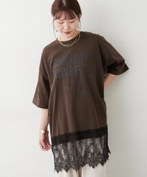 裾レースチュニックTシャツ