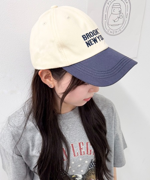 WEGO(ウィゴー)の「WEGO/バイカラーロゴキャップ(キャップ・レディース・サックスブルー/オフホワイト/ネイビー・FREE)」の2枚目の写真