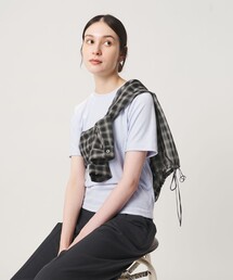 6(ROKU)＞コットンナイロン ショルダー ステッチ Tシャツ（Tシャツ