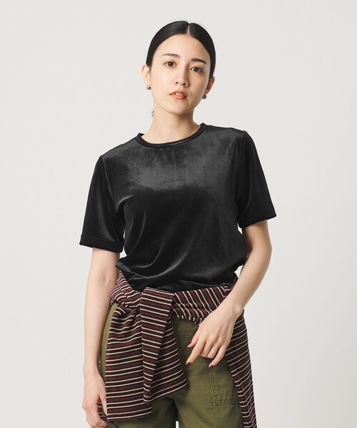 BEAUTY&YOUTH UNITED ARROWS（ビューティーアンドユースユナイテッドアローズ）の「ベロア コンパクト ショートスリーブTシャツ（Tシャツ/カットソー・レディース・ライトブルー/ブラック/ダークブラウン・FREE）」の6枚目の写真