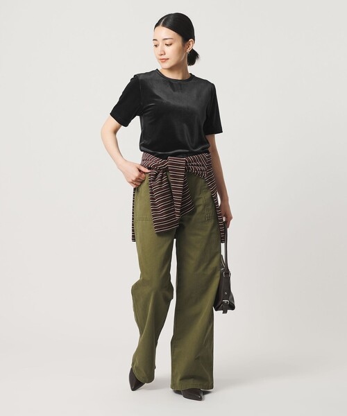 BEAUTY&YOUTH UNITED ARROWS（ビューティーアンドユースユナイテッドアローズ）の「ベロア コンパクト ショートスリーブTシャツ（Tシャツ/カットソー・レディース・ライトブルー/ブラック/ダークブラウン・FREE）」の7枚目の写真