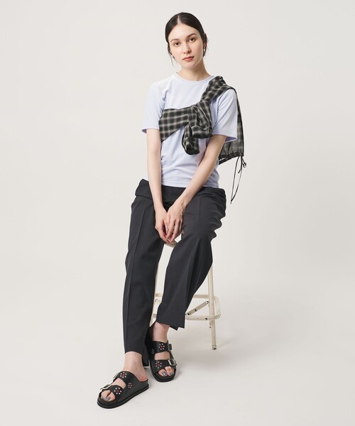 BEAUTY&YOUTH UNITED ARROWS（ビューティーアンドユースユナイテッドアローズ）の「ベロア コンパクト ショートスリーブTシャツ（Tシャツ/カットソー・レディース・ライトブルー/ブラック/ダークブラウン・FREE）」の9枚目の写真