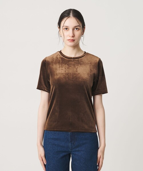 BEAUTY&YOUTH UNITED ARROWS（ビューティーアンドユースユナイテッドアローズ）の「ベロア コンパクト ショートスリーブTシャツ（Tシャツ/カットソー・レディース・ライトブルー/ブラック/ダークブラウン・FREE）」の10枚目の写真
