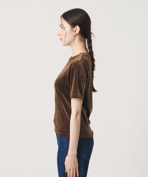 BEAUTY&YOUTH UNITED ARROWS（ビューティーアンドユースユナイテッドアローズ）の「ベロア コンパクト ショートスリーブTシャツ（Tシャツ/カットソー・レディース・ライトブルー/ブラック/ダークブラウン・FREE）」の11枚目の写真